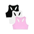 thumbnail image 1 of Fruit of the Loom Girls Cotton Sports Bra 3-Pack Sizes 28-40, 1 of 4