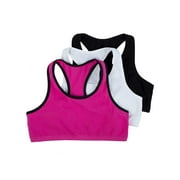 Fruit of the Loom Girls Cotton Sports Bra 3-Pack Sizes 28-40
