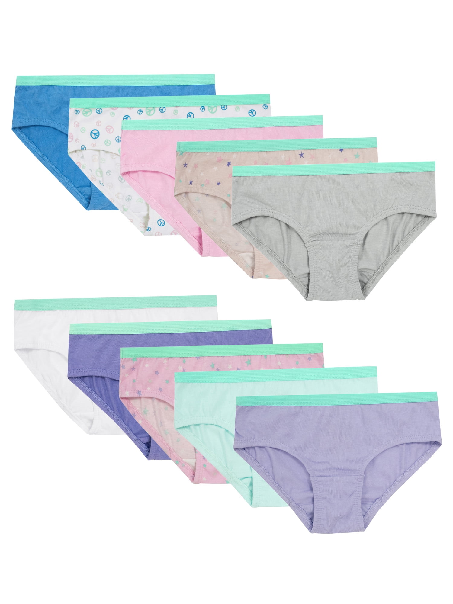 Fruit of the Loom Girls' Seamless Hipster Underwear, 10ct, Sizes 6