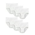 thumbnail image 1 of Fruit of the Loom Girls' Cotton White Brief Underwear, 6 Pack, Sizes 4-14, 1 of 9