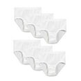 thumbnail image 1 of Fruit of the Loom Girls' Cotton White Brief Underwear, 6 Pack, Sizes 4-14, 1 of 9