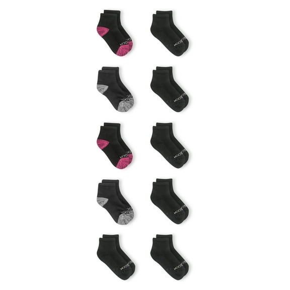 Fruit of the Loom Girls Cushion Ankle Socks, 10-Pack