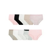 Fruit of the Loom Girls' Eversoft Brief Underwear, 10-Pack, Sizes 4-16