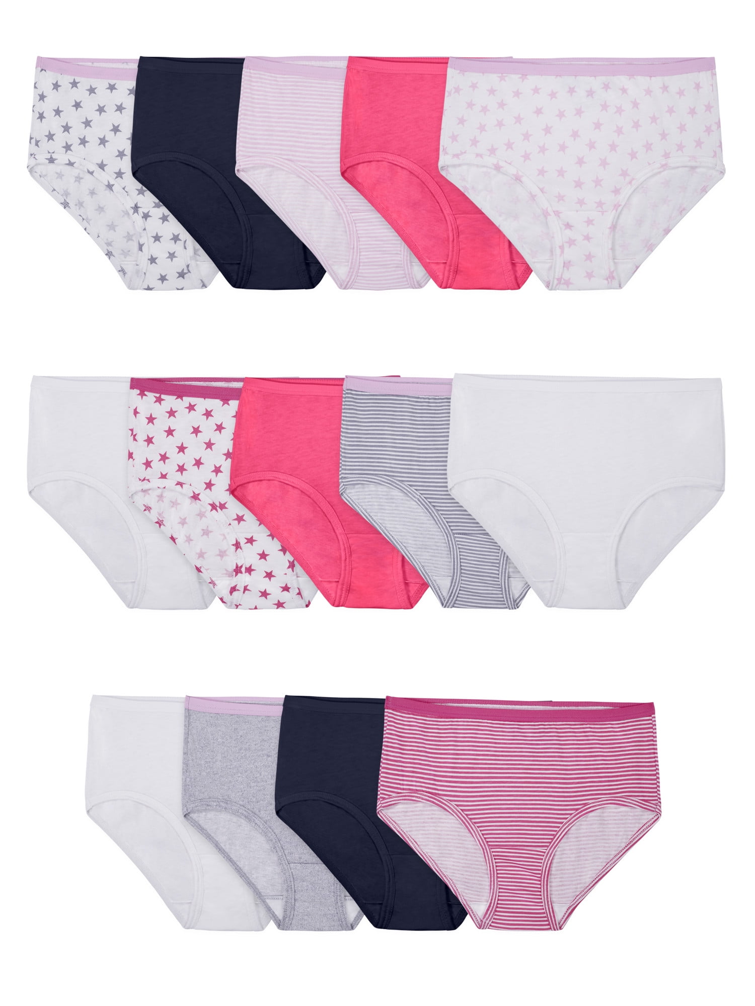 Fruit of the Loom Girls' Eversoft Brief Underwear, 14 Pack, Sizes