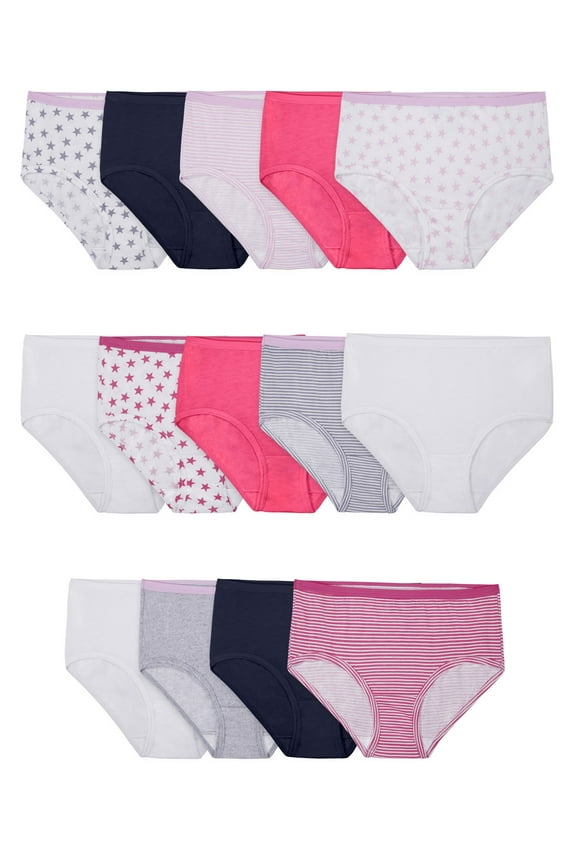 Girls' Eversoft Brief Underwear, 14 Pack, Sizes 4-16