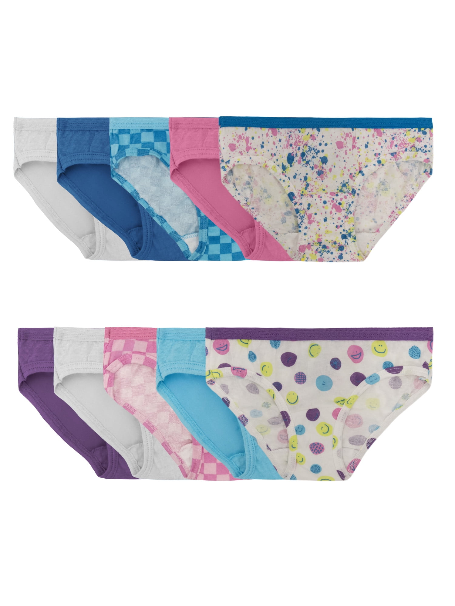Fruit of the Loom Girls' Eversoft Hipster Underwear, 10-Pack