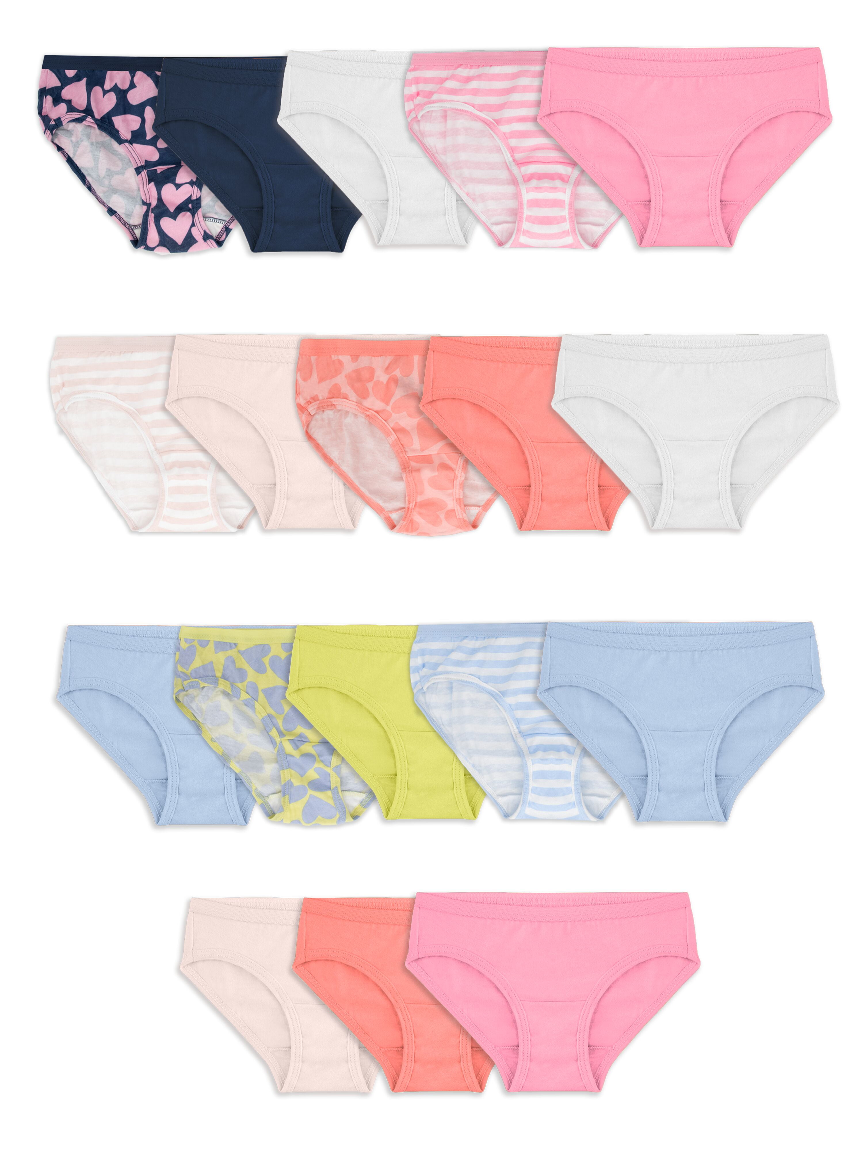 Fruit of the Loom Girls Eversoft Hipster Underwear, 14+4 Bonus Pack, Sizes 4-16