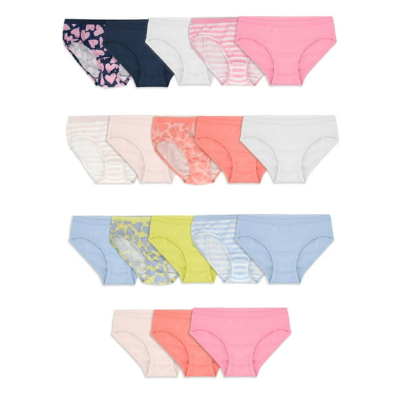 Fruit of the Loom Girls Eversoft Hipster Underwear, 14+4 Bonus Pack, Sizes 4-16