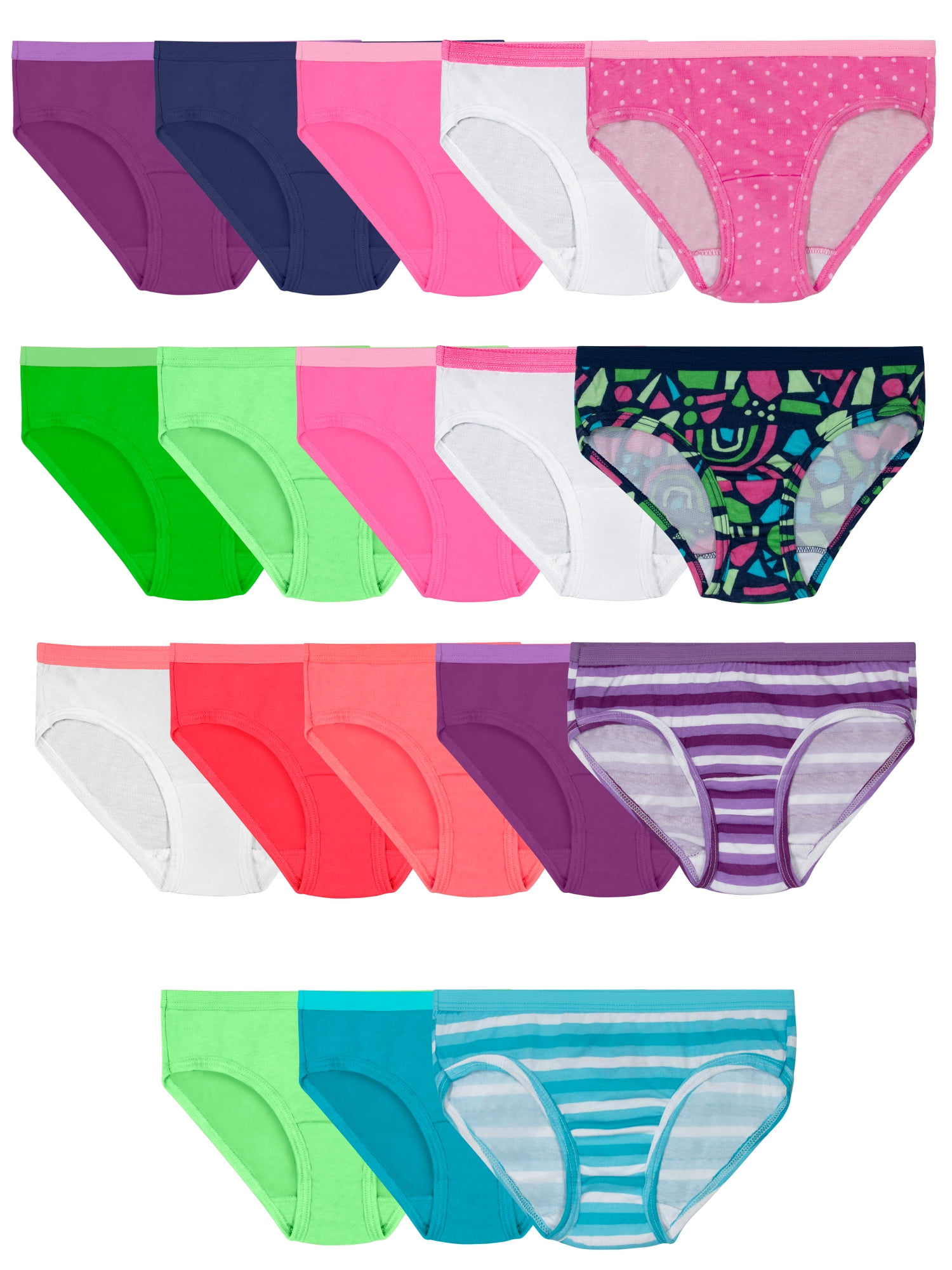 【wewemeu】UNDERWEAR SOFT SET ★2color Fruit of the Loom Girls Eversoft Hipster Underwear, 14+4