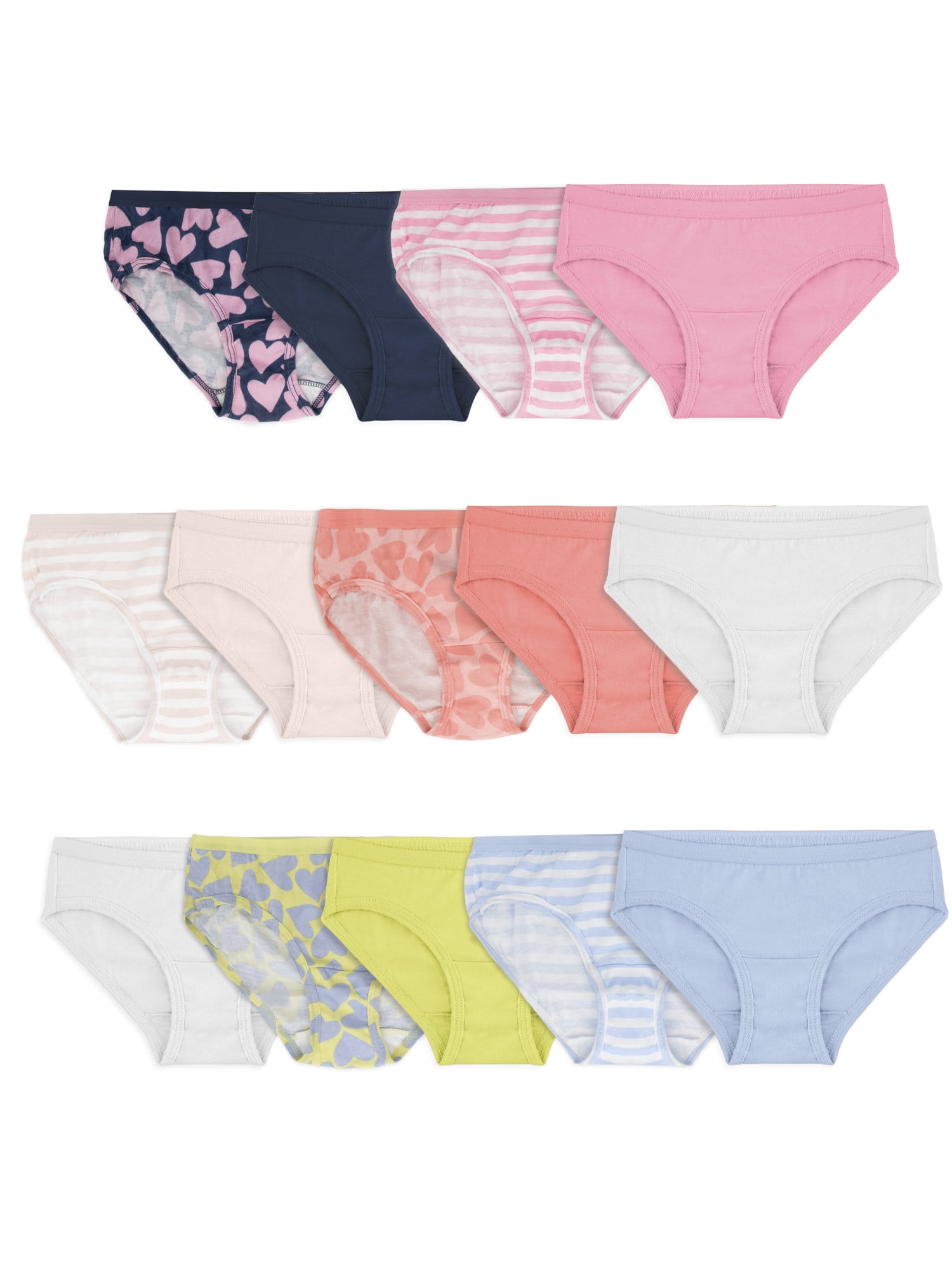 Fruit of the Loom Girls' Eversoft Hipster Underwear, 14 Pack, Sizes 4-14
