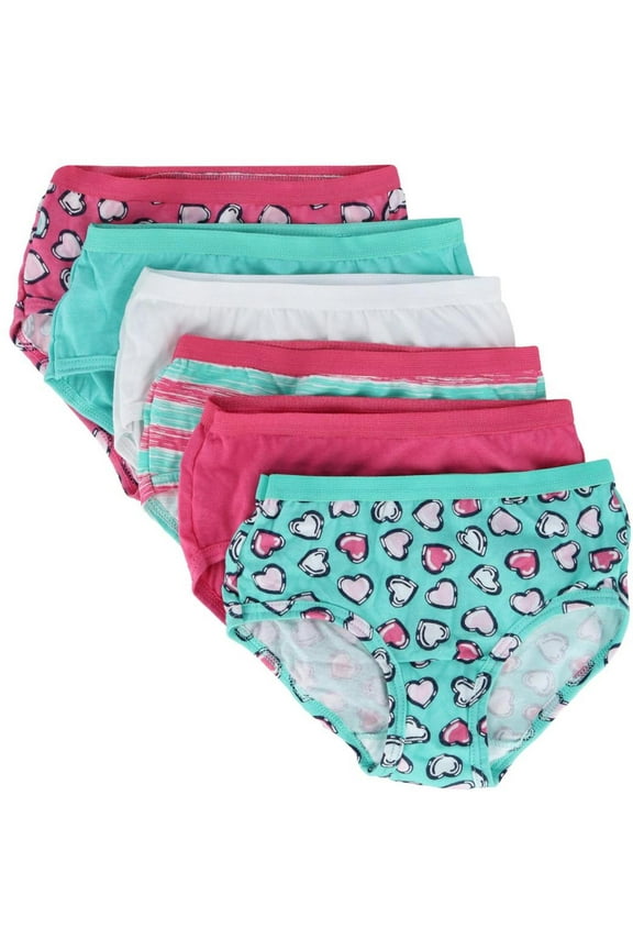 Girls Eversoft Panty Briefs Underwear, Assorted Color - Size 4 - Pack of 6