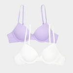 Fruit of the Loom Girls' First T-Shirt Bra with Underwire, Stellar Orchid/White