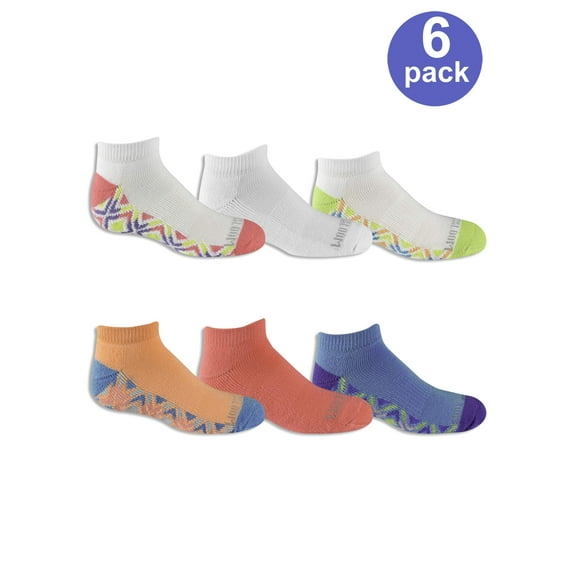 Fruit of the Loom Girls Low Cut Socks 6-Pack, Sizes S-L