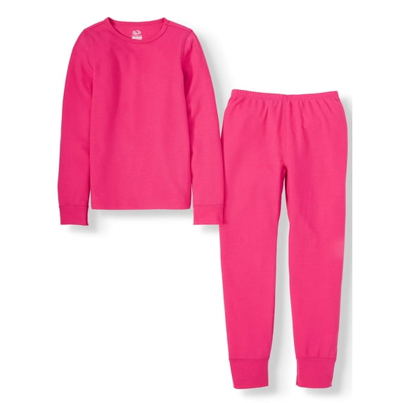 Fruit of the Loom Girls Midweight Super Soft Tec Waffle Thermal Underwear Set (Little Girls & Big Girls)