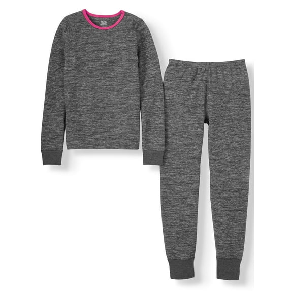 Fruit of the Loom Girls Midweight Super Soft Tec Waffle Thermal Underwear Set (Little Girls & Big Girls)