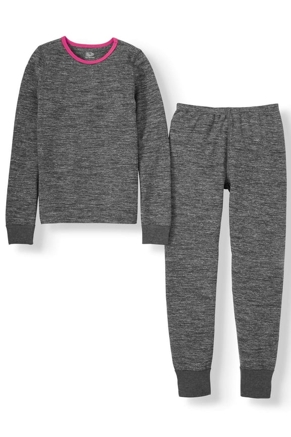Girls Midweight Super Soft Tec Waffle Thermal Underwear Set (Little Girls & Big Girls)