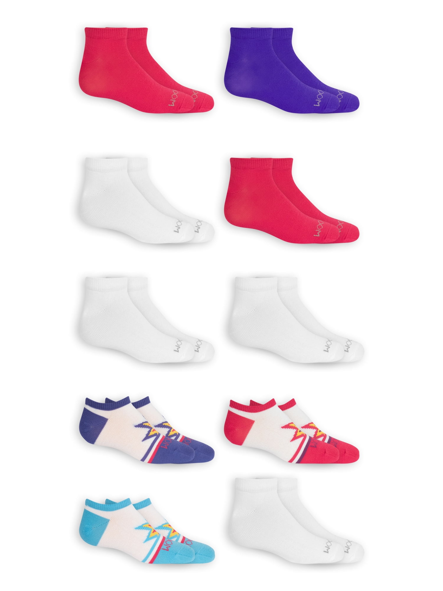 Fruit of the Loom Girls No Show Socks 10-Pack, Sizes S-L - Walmart.com