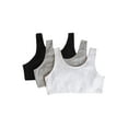 thumbnail image 1 of Fruit of the Loom Girls Pull Over Built Up Strap Cotton Sport Bra, 3-Pack, Sizes 28-38, 1 of 3
