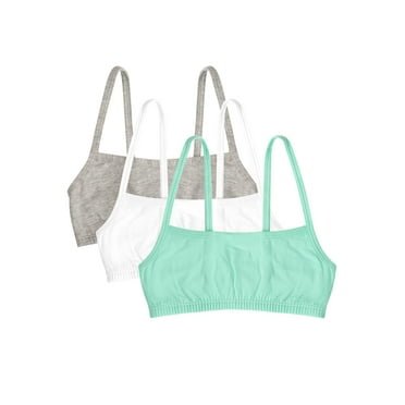 Fruit of the Loom Girls Pull Over Spaghetti Strap Sports Bra 3-Pack, Sizes 28-38