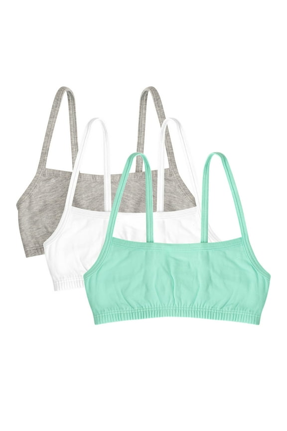 Girls Pull Over Spaghetti Strap Sports Bra 3-Pack, Sizes 28-38