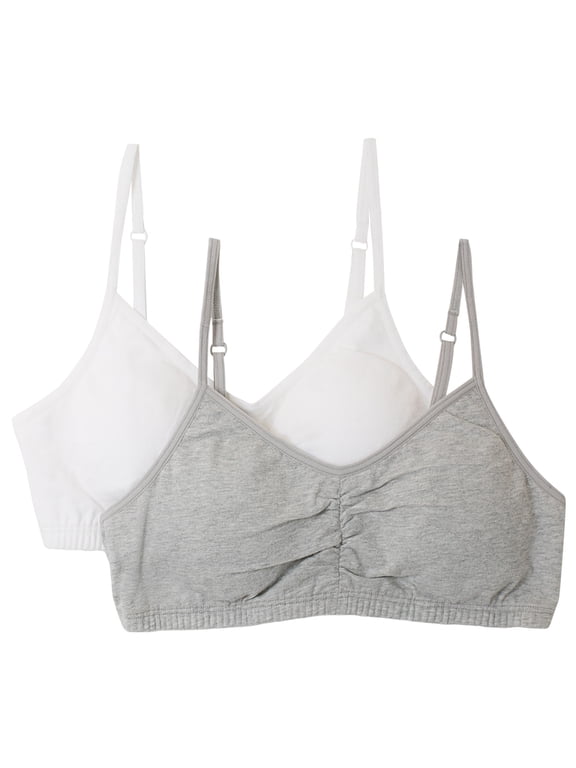 Girls Pull Over Sports Bra with Removable Pads 2-Pack, Sizes 28-38