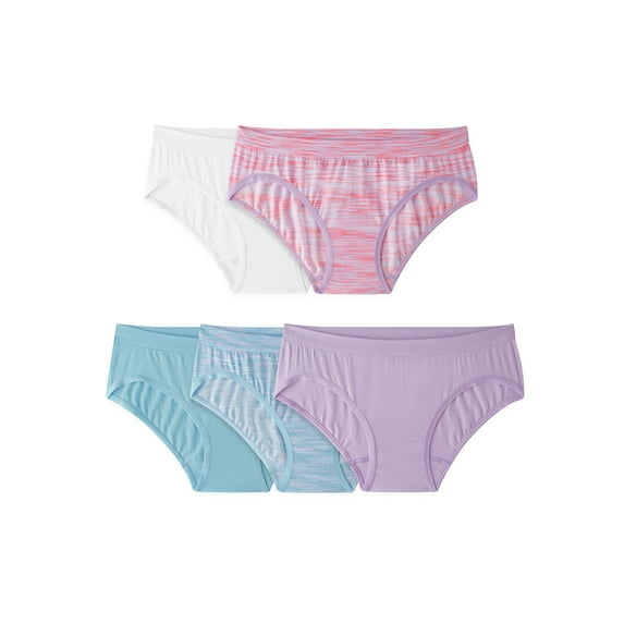 Fruit of the Loom Girls' Seamless Bikini Underwear, 5 Pack