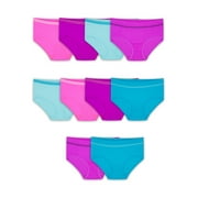 Fruit of the Loom Girls' Seamless Brief Underwear, 10 Pack, Sizes 6-16