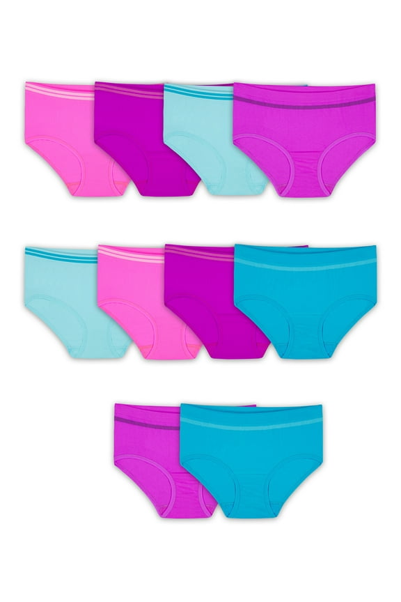Girls' Seamless Brief Underwear, 10 Pack, Sizes 6-16