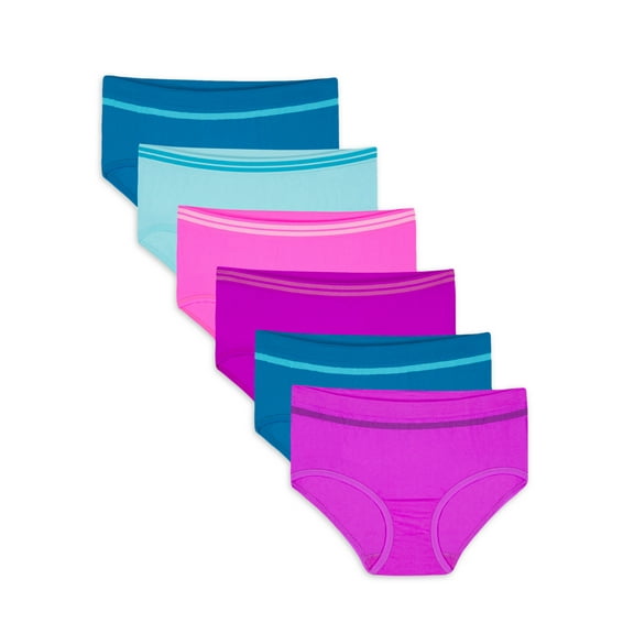 Fruit of the Loom Girls' Seamless Brief Underwear, 6 Pack