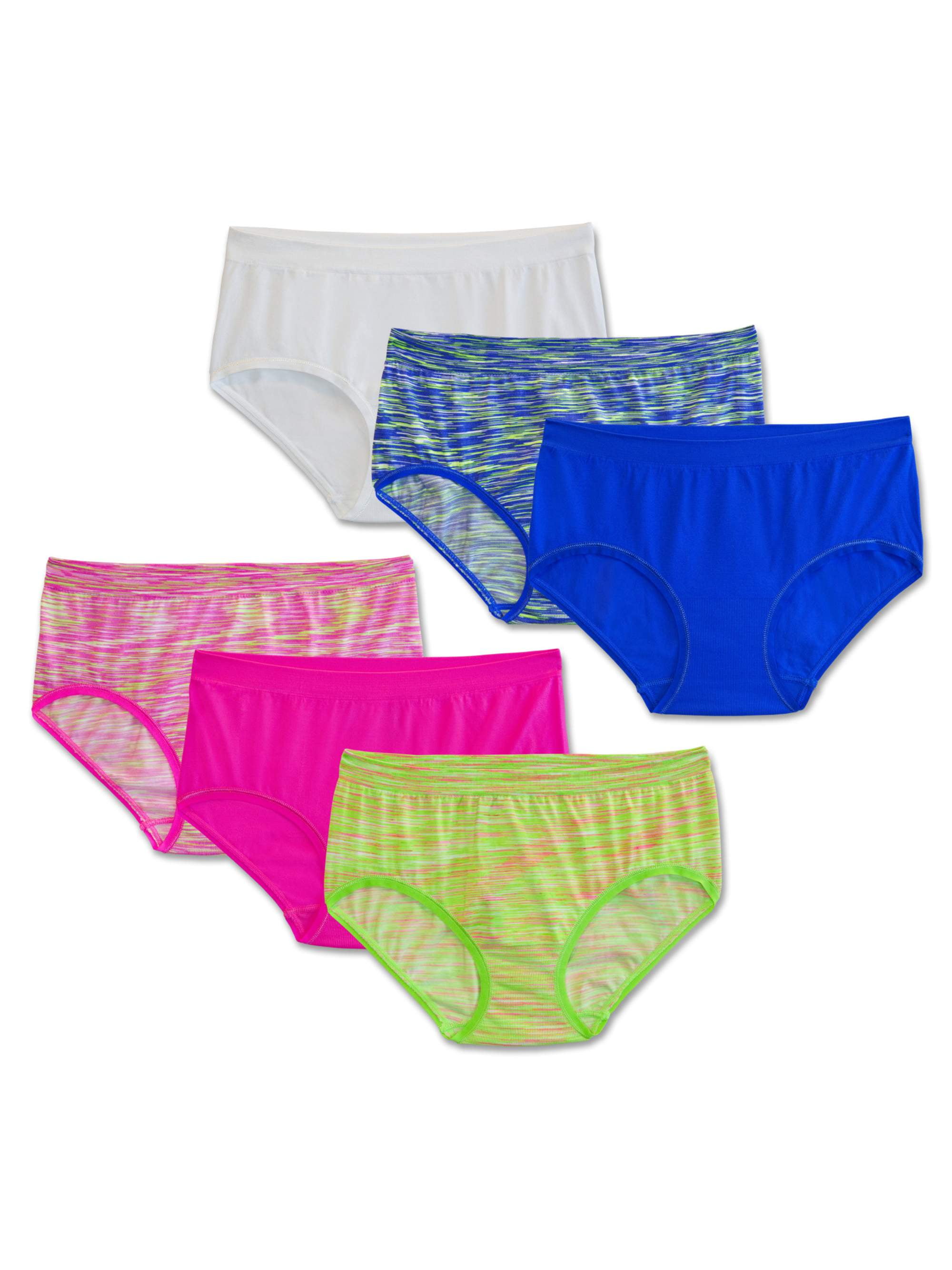 Fruit of the Loom Girls Seamless Brief Underwear, 6 Pack - Walmart