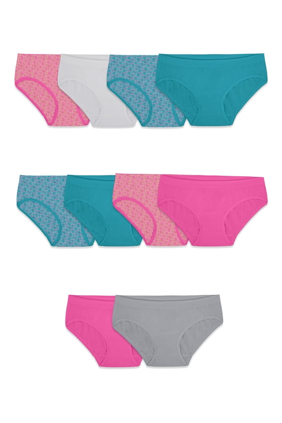 Girls' Seamless Hipster Underwear, 10 Pack, Sizes 6-16