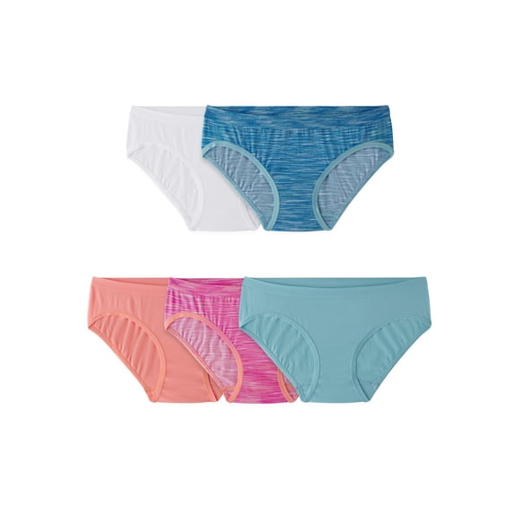 Fruit of the Loom Girls' Seamless Hipster Underwear, 5 Pack