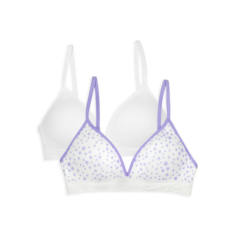Fruit of the Loom Girls Seamless Soft Cup Bra, 2 Pack Sizes 28-38