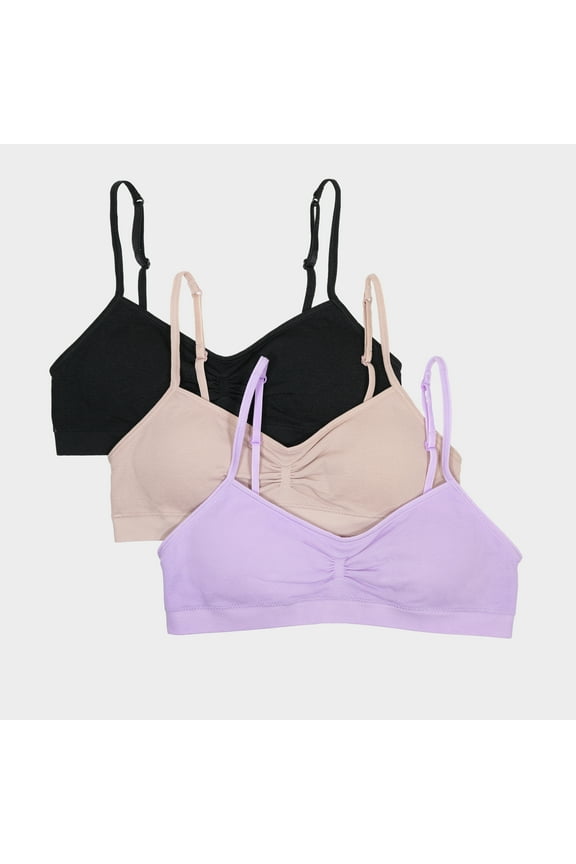 Girls Seamless Trainer Bra with Removable Modesty Pads 3 Pack