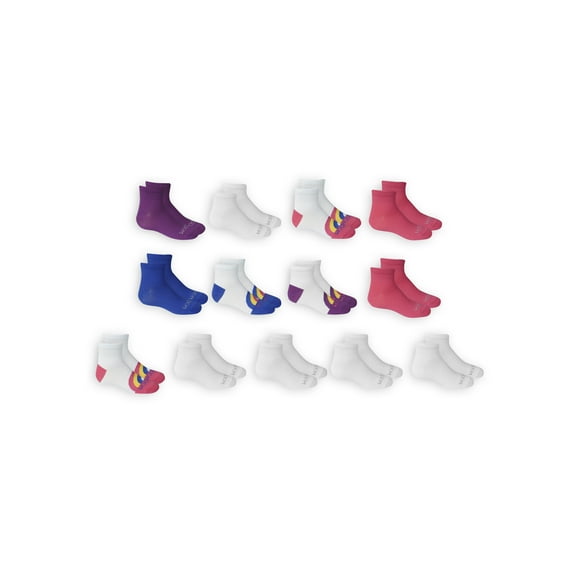 Fruit of the Loom Girls Socks, 10+3 Bonus Pack Ankle Everyday Soft Flat Knit (Little Girls & Big Girls)