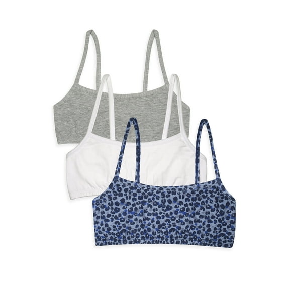 Fruit of the Loom Girls Spaghetti Strap Sports Bra, 3-Pack Sizes 28-40