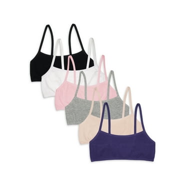 Fruit of the Loom Girls Spaghetti Strap Sports Bra, 6-Pack Sizes 28-40