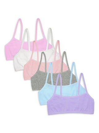 Fruit of the Loom Girls Cotton Stretch Sports Bra, 3-Pack Sizes 28