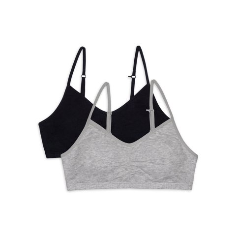 Girls Sports Bra Removable Pads, 2-Pack Sizes 28-40