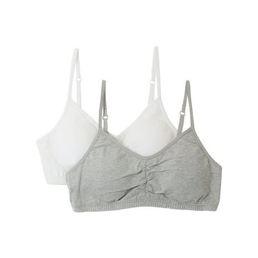 Fruit of the Loom Girls Sports Bra with Removable Pads, 2-Pack, Sizes (28-38)