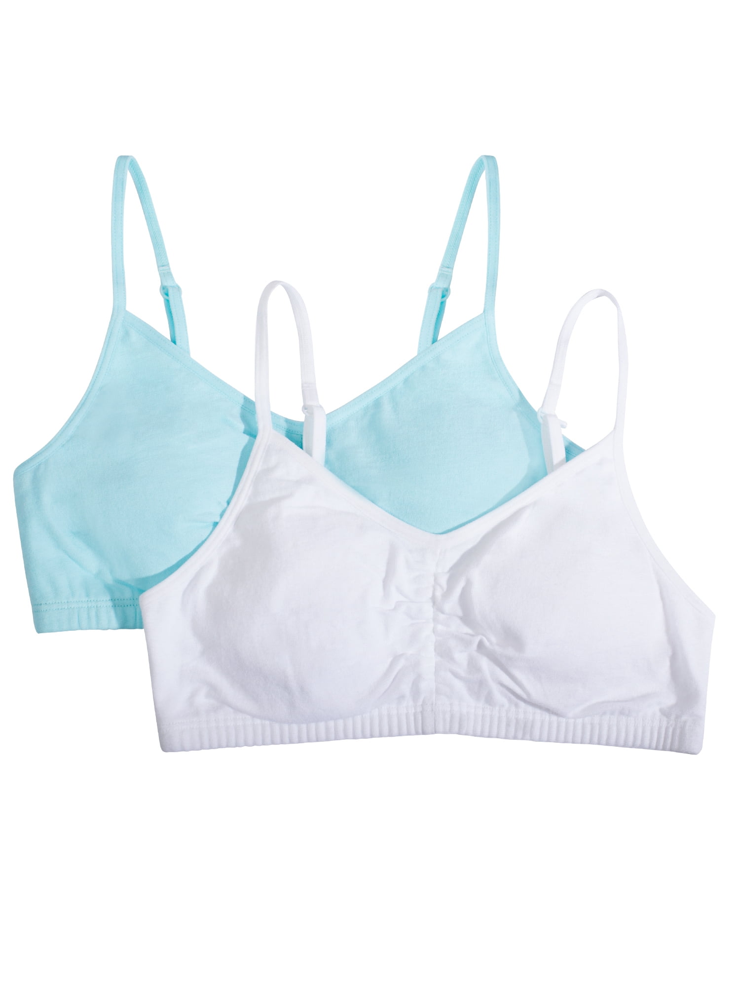 Fruit of the Loom Big Girls' Seamless Bralette(Pack of 2), White/Violet, 28  : : Clothing, Shoes & Accessories