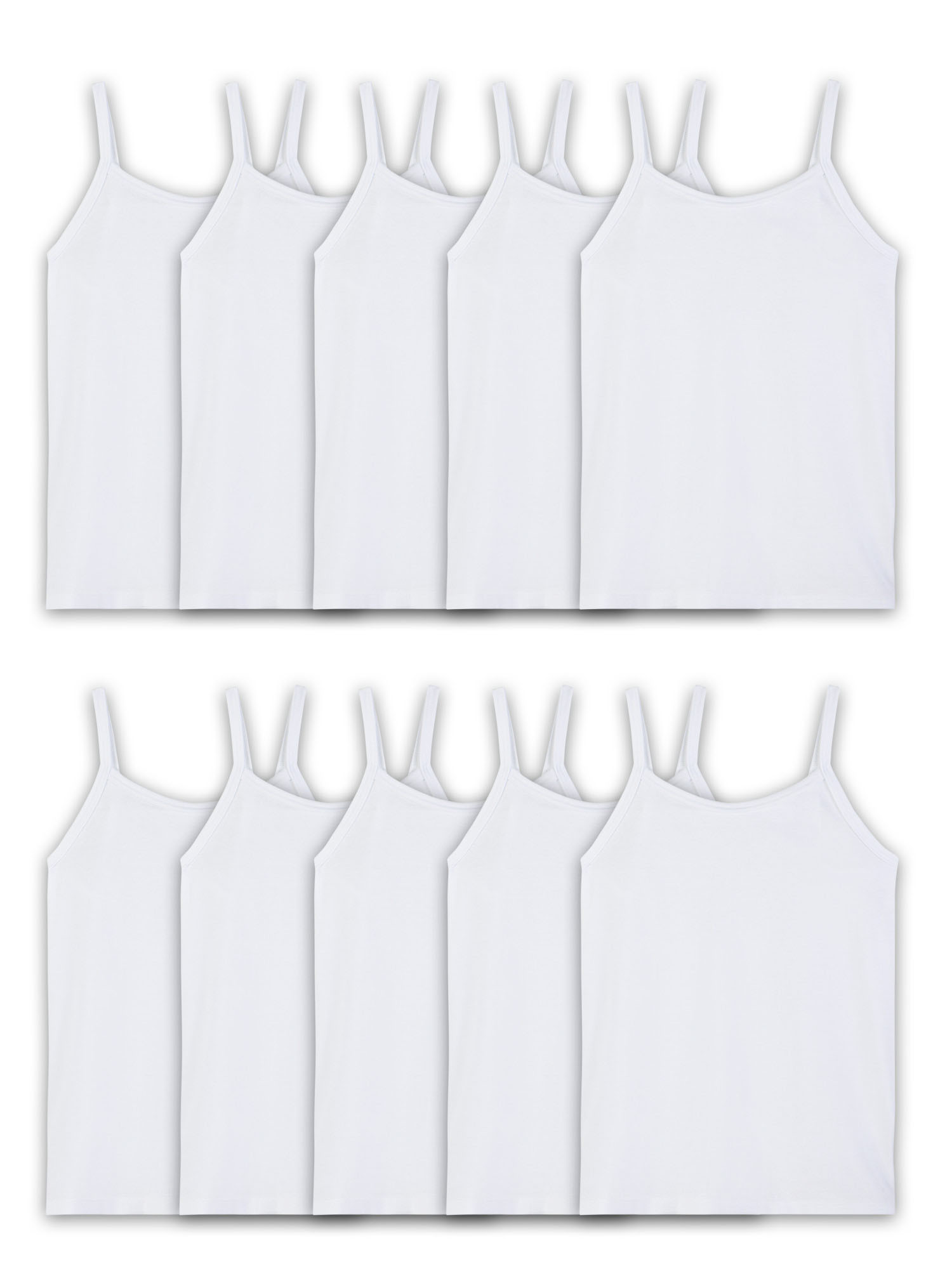 Fruit of the Loom Girls Undershirts, 3 Pack Solid White Wear Two Ways