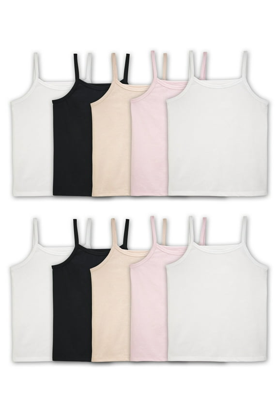 Girls' Undershirts, Spin Cami Tank Tops, 10 Pack, Sizes S-XL