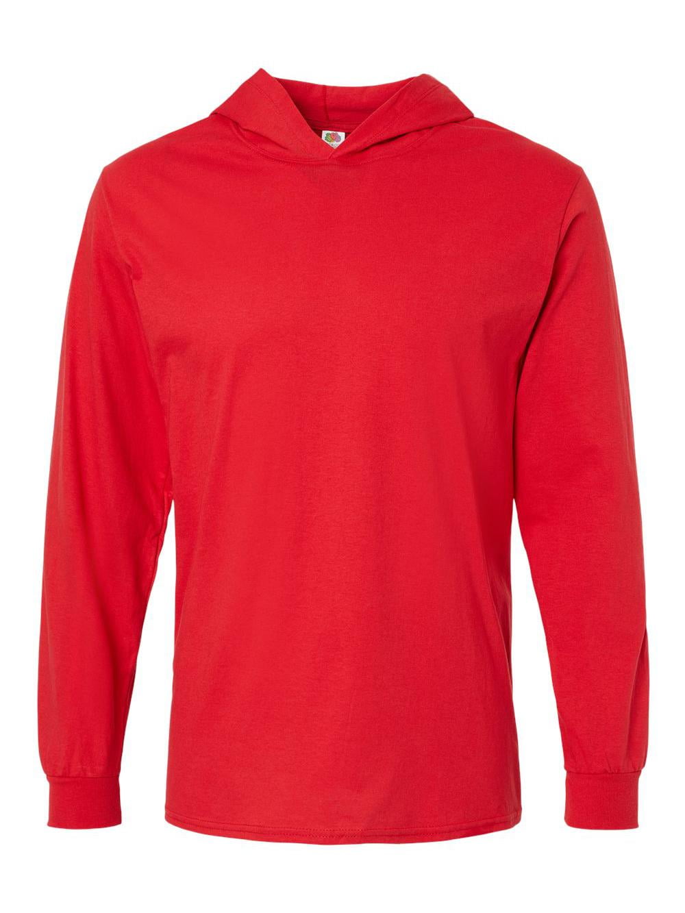 Men s HD Cotton Jersey Hooded T Shirt TRUE RED S