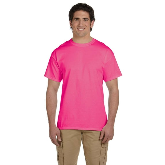 Fruit of the Loom - HD Cotton Short Sleeve T-Shirt - 3930R, RETRO HTH PINK, 5X, Pack Of 3, Fruit of the Loom Mens T-Shirts