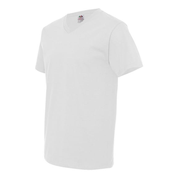 Fruit of the Loom - HD White 100% Cotton V-Neck T-Shirt