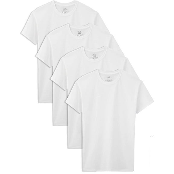 Fruit of the Loom Husky Boys' 100% Cotton White Crew Neck T-Shirts