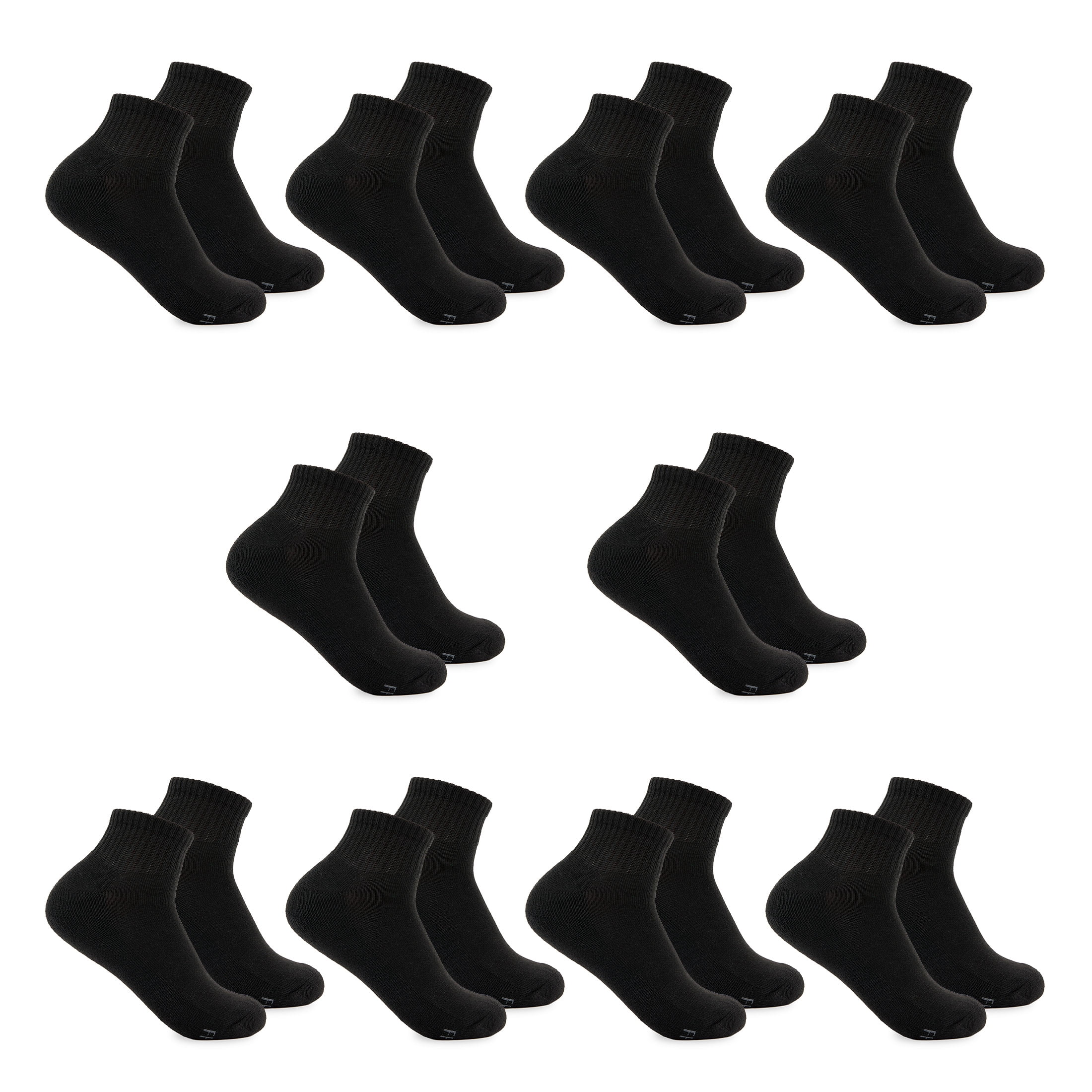 Fruit of the Loom All Day Comfort Boys Ankle Socks, Sizes 4.5-9, 10-Pack