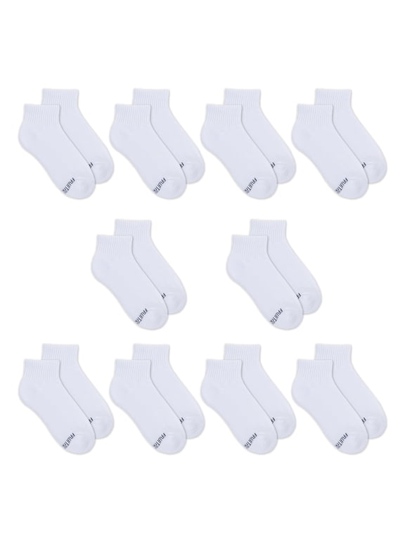 All Day Comfort Boys Ankle Socks, Sizes 4.5-9, 10-Pack