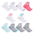 thumbnail image 1 of Fruit of the Loom All Day Comfort Girls Ankle Socks, Sizes 6-10, 10-Pack, 1 of 16